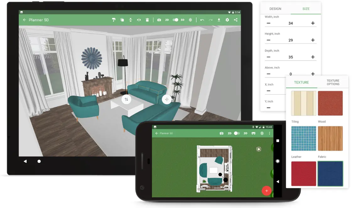 Furnishing and decorating a project in Planner 5D
